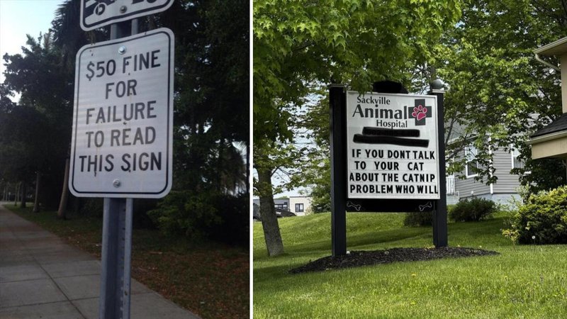 Two signs.