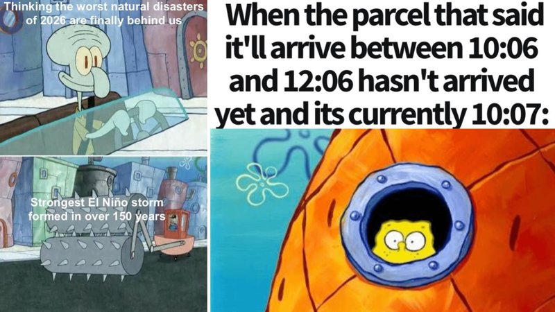 Two SpongeBob memes.