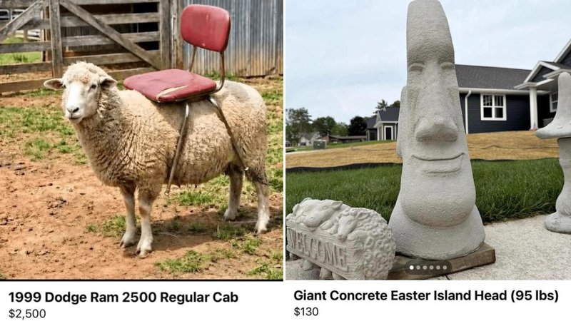 Two ads from FB Marketplace items.