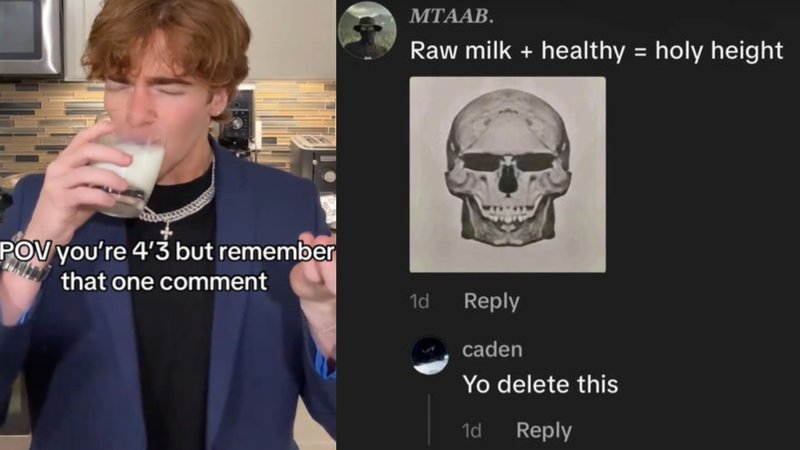 The 'Raw Milk + Healthy = Holy Height' meme explained.