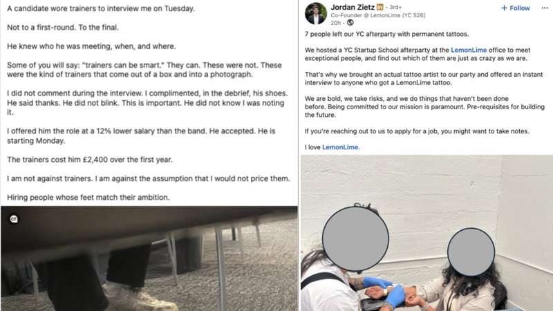 Two posts from LinkedIn.