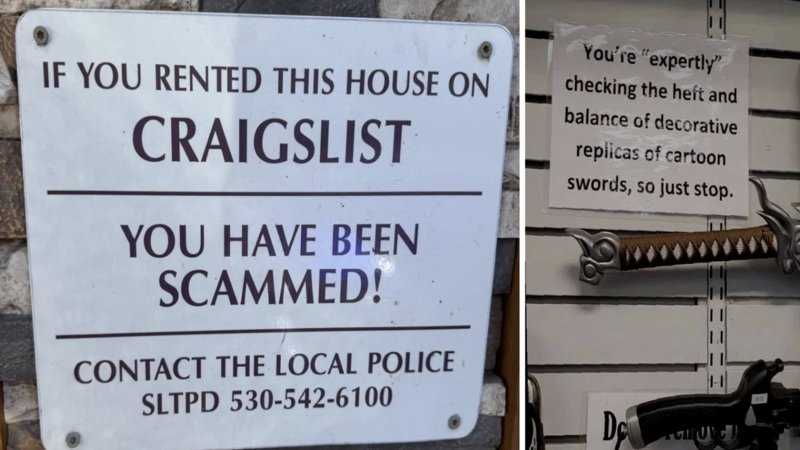 Two oddly specific signs.