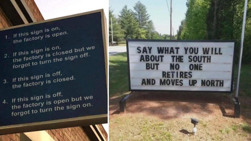 Two signs.