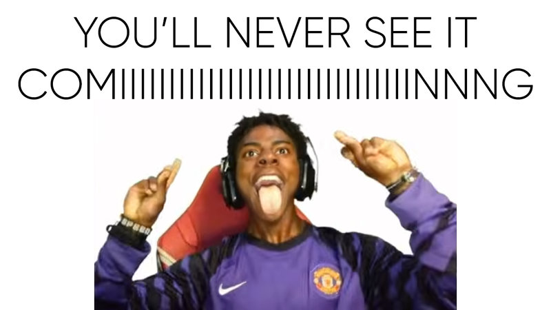 The IShowSpeed 'You'll Never See It Coming' meme explained.