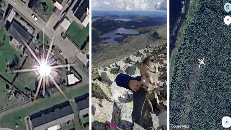 Examples of weird and funny finds on Google Maps.