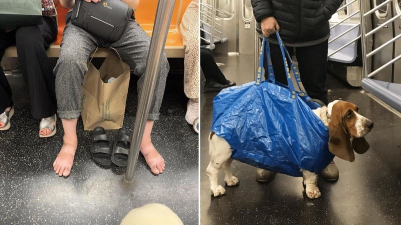 Two photos on subways.