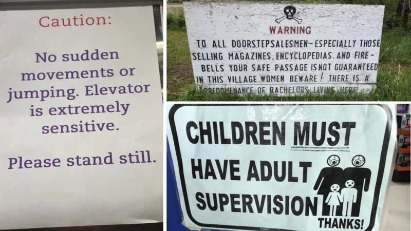 Examples of scary signs.