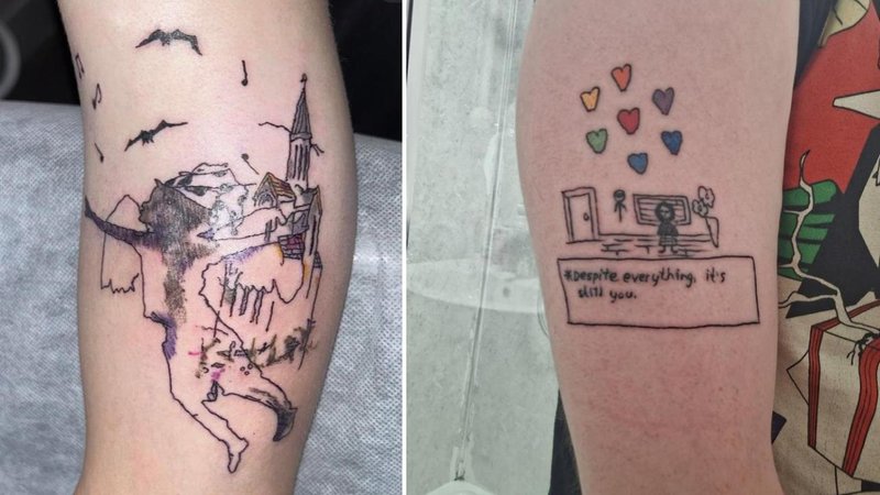 Two tattoos.