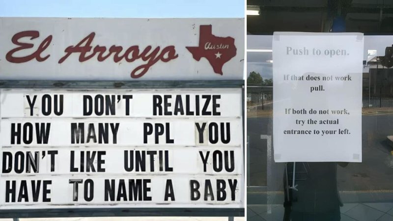 Two signs.