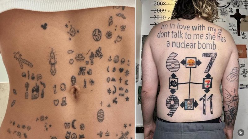 Two tattoos.