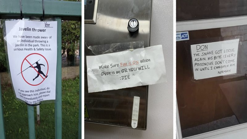 Examples of creepy signs.