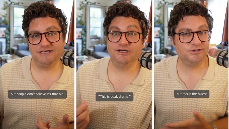 Three screenshots of Alex Falcone's viral video, showing him explaining different examples of "The Tiffany Problem."