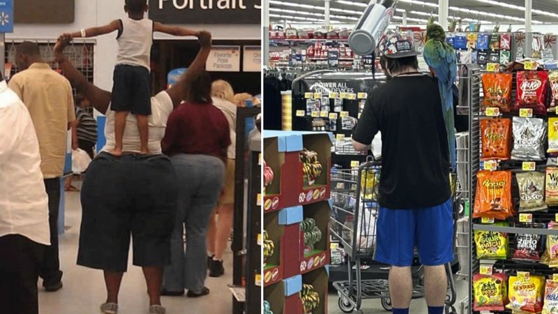Two photos in Walmarts.