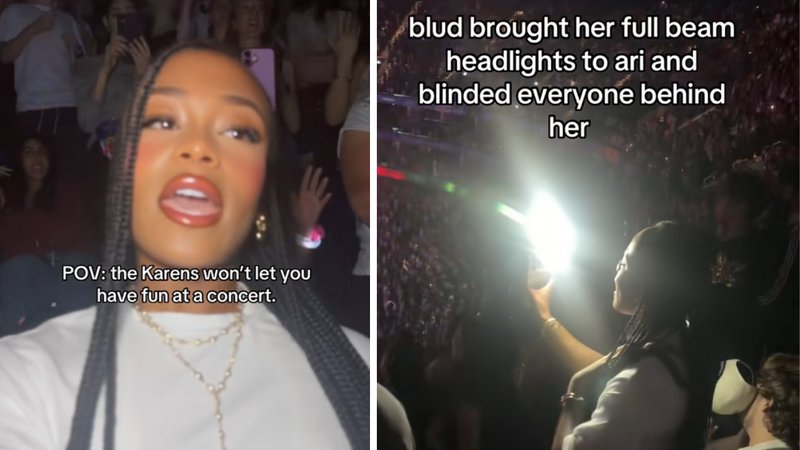 Two screenshots of two viral videos on the controversial moment.