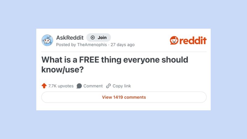 A Reddit comment.