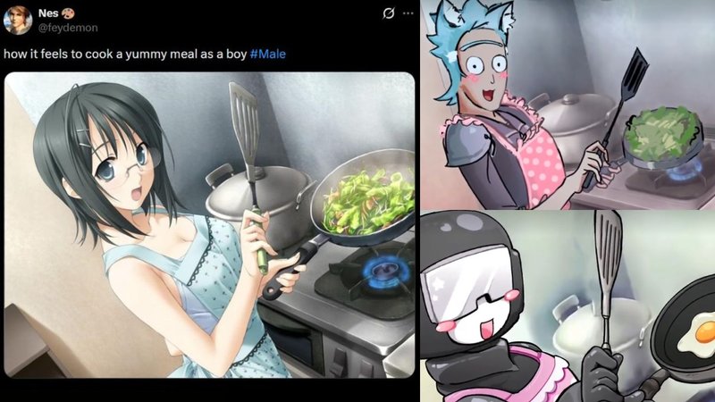 What Is The 'How It Feels to Cook A Yummy Meal As A Boy' Meme? The Viral Redraw Memes Explained