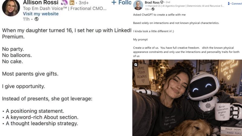 Two LinkedIn posts.