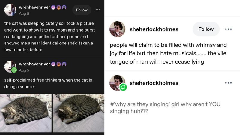 Two Tumblr posts.