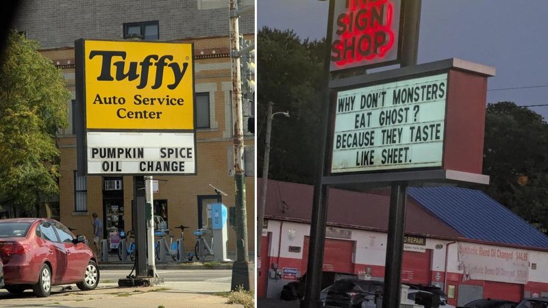 Two funny signs.