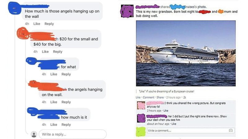 Two Facebook posts.