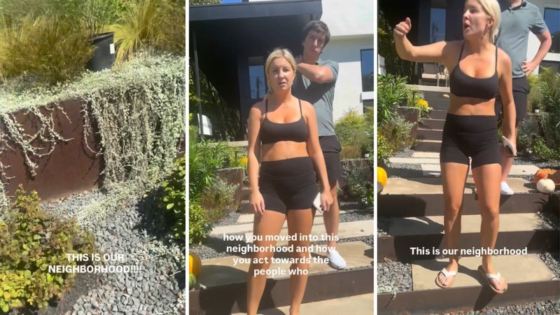 Three screenshots of Bri the Black Sheep’s viral video, showing the couple she confronted.
