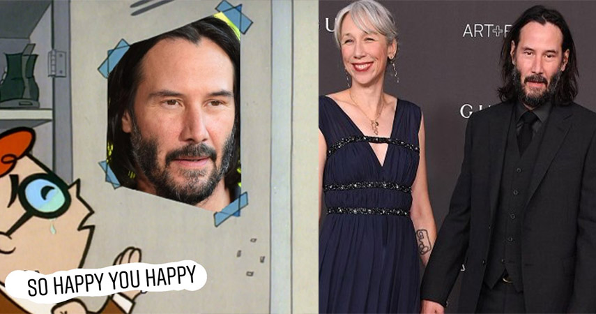 World Peace Finally Achieved After Keanu Reeves Introduces New Girlfriend Know Your Meme