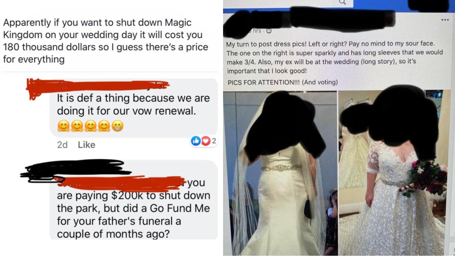 Two weddings that should be shamed. 