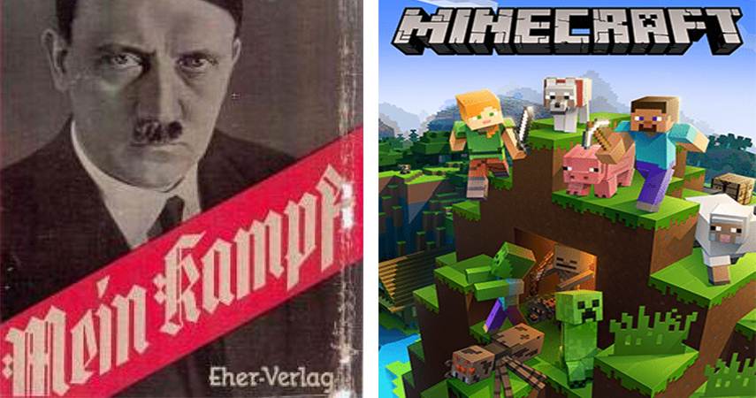 A French Comedian Staged A Video Of A Boy Receiving Mein Kampf Instead Of Minecraft Know Your Meme