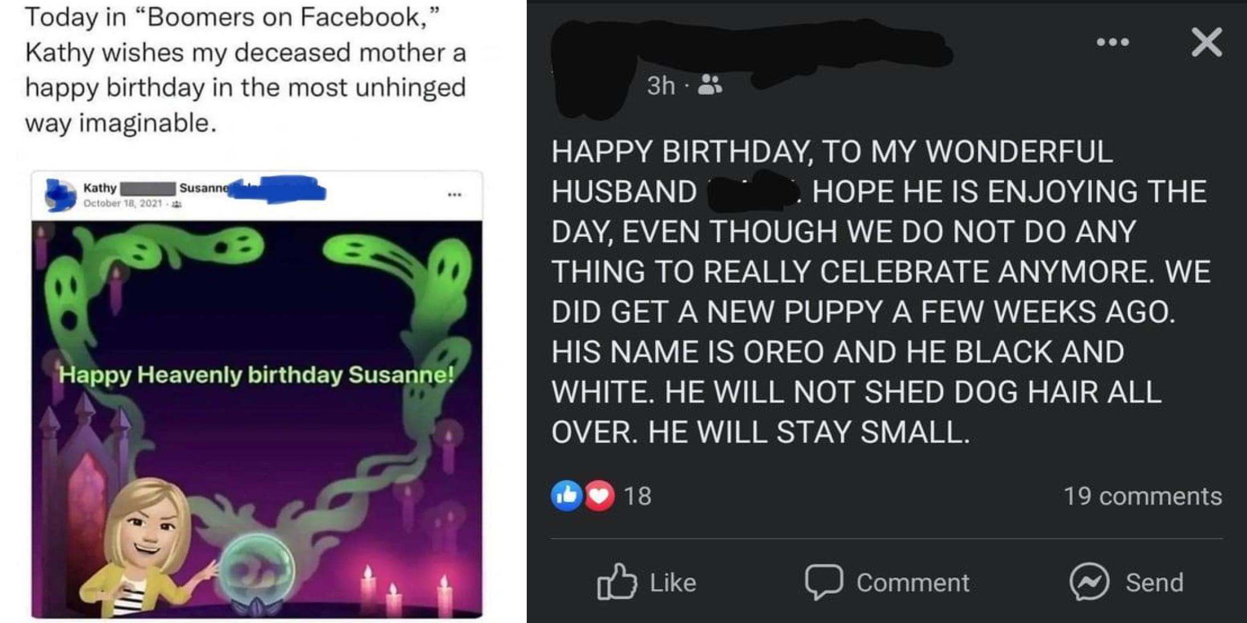 Two images from Old People Facebook.