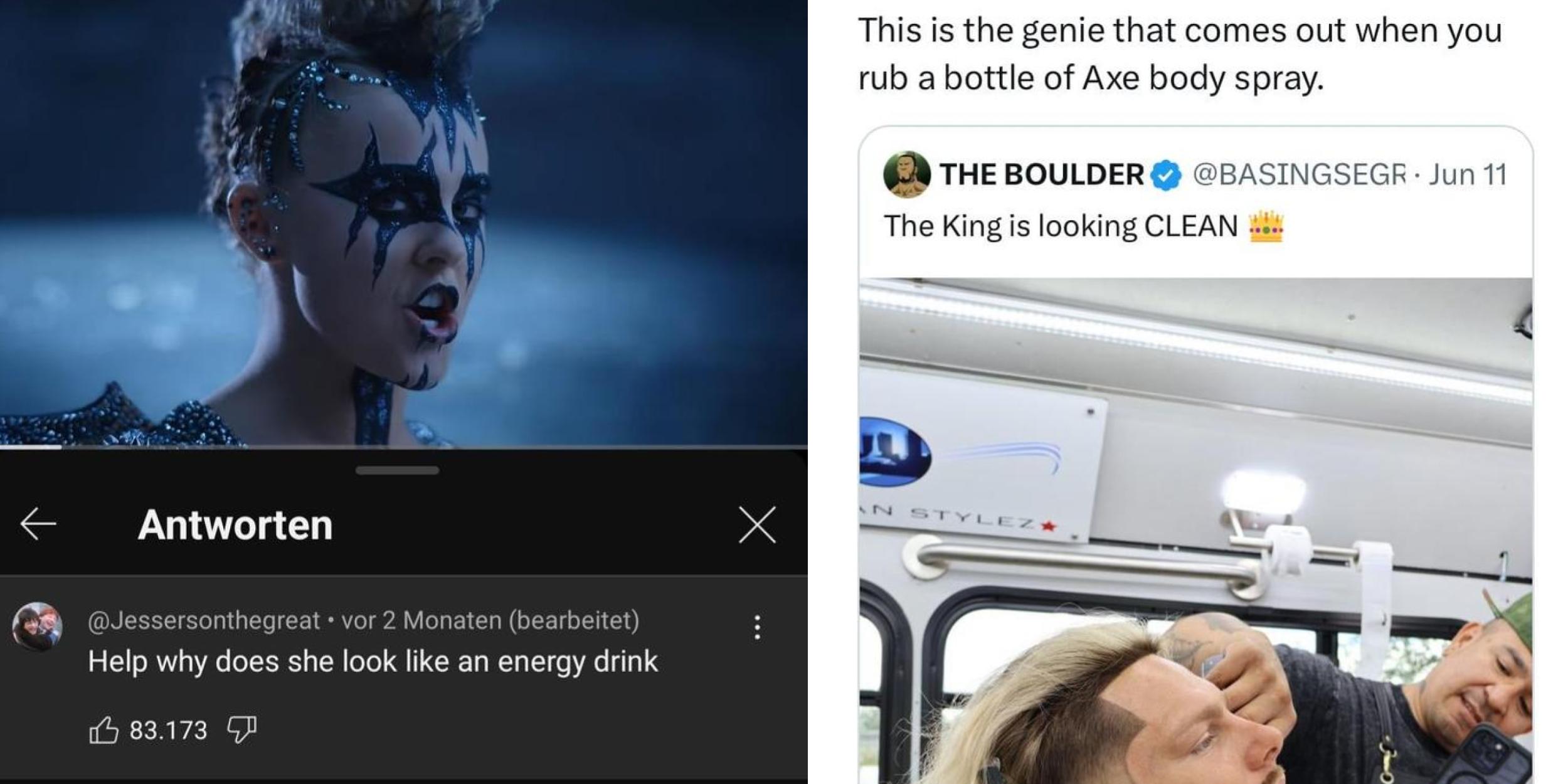 Two images from Rare Insults.