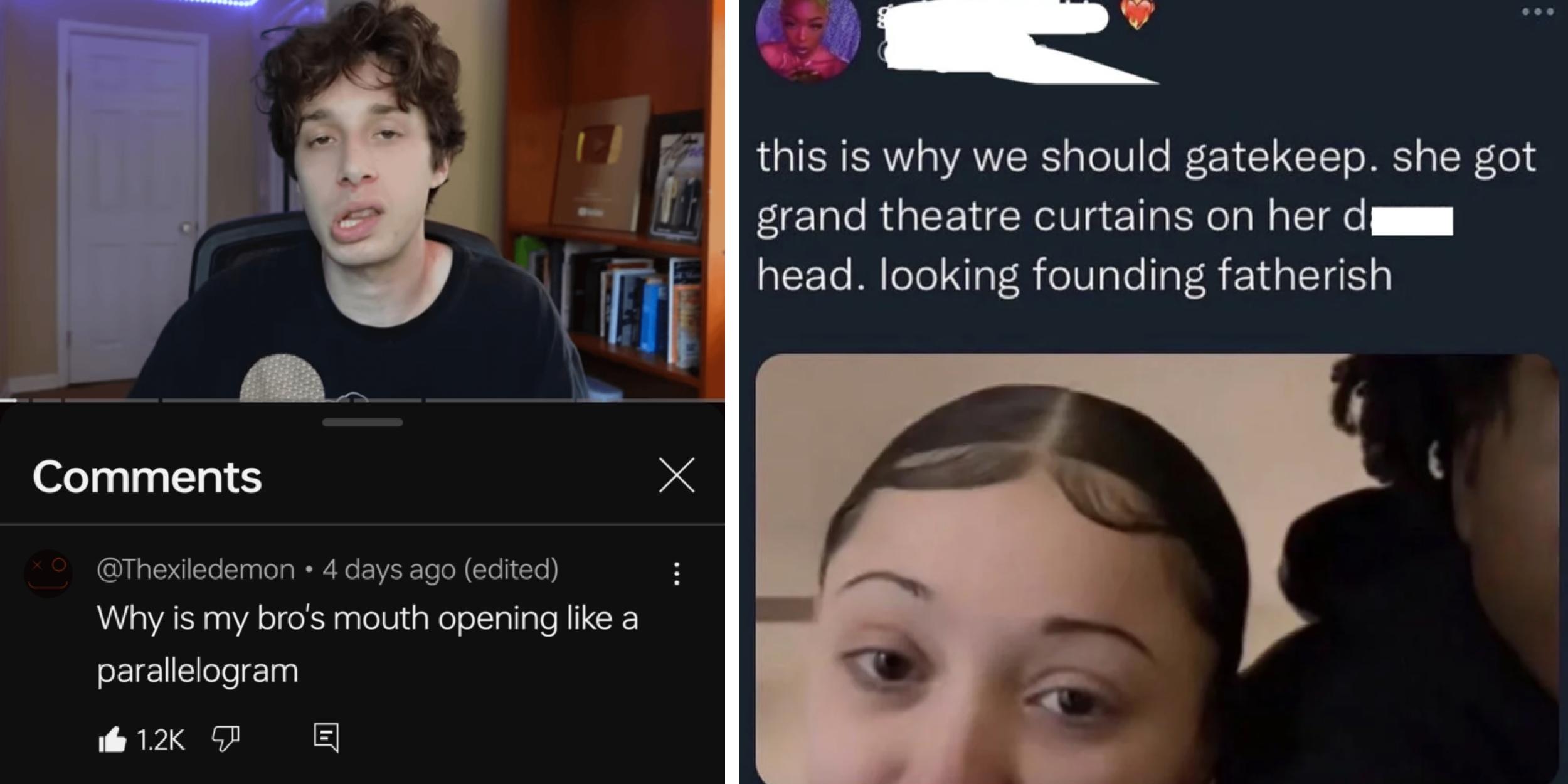 Two images from Rare Insults.