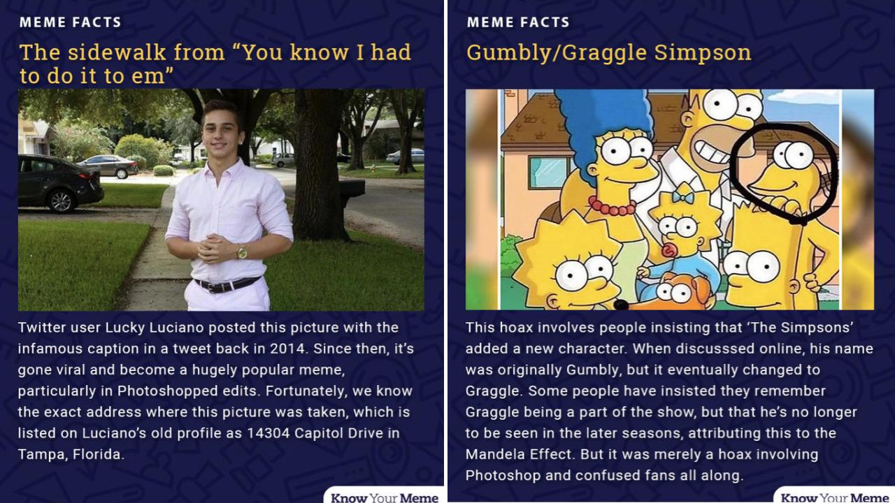 Two images from meme facts.