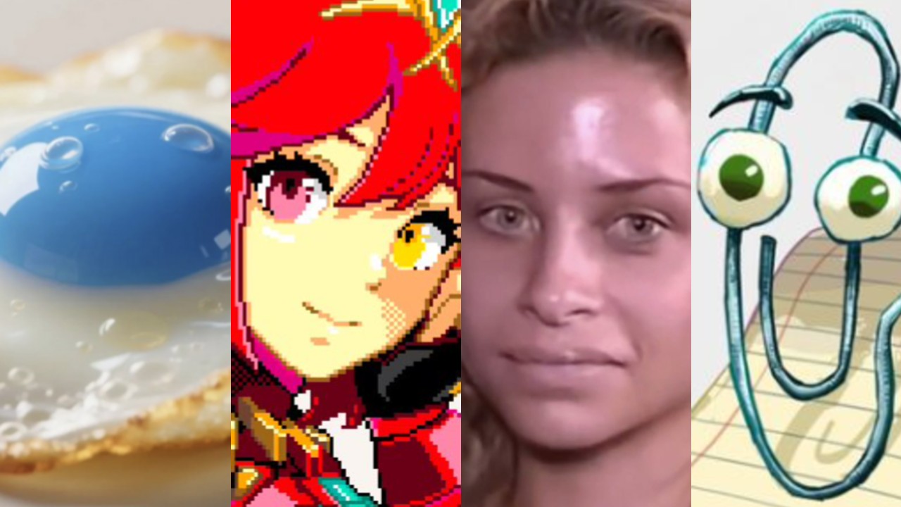Weekly Meme Roundup depicting Buttaface Contest Girl, Blue Egg Yolks, Clippy and Mountain Dew Conspiracy memes.