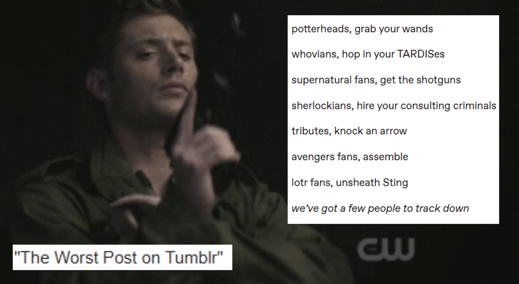 What Is The 'Fandoms Grab Your Weapons' Meme? The Infamous 2012 Tumblr Fandom Post Explained