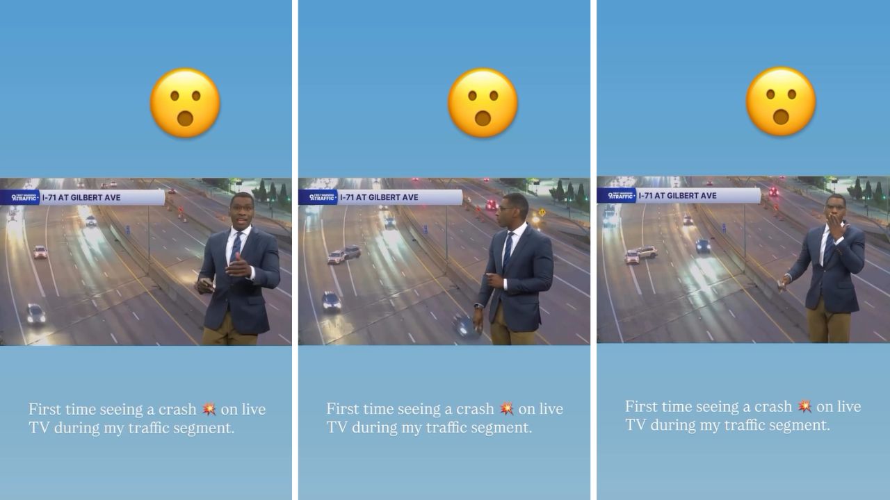 Car Crash Interrupts Live Traffic Report, And The Anchor's Reaction ...