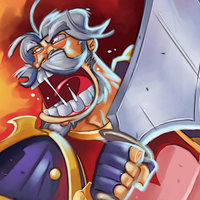 artwork of WoW paladin character Leeroy Jenkins with a sword screaming while charging into battle