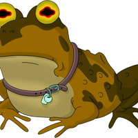 Hypnotoad The hypnotoad from futurama waring a collar and looking into the camera.