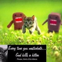 Every time you masturbate, God kills a kitten