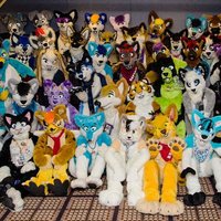 A photo of Furries at a furry convention.