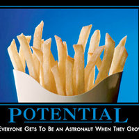 Demotivational Posters McDonald's french fries POTENTIAL not everyone gets to be an astronaut when they grow up