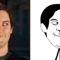 Tobey Maguire Face Tobey Maguire funny face stick figure drawing