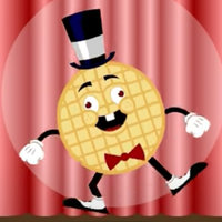 waffle in a top hat dancing