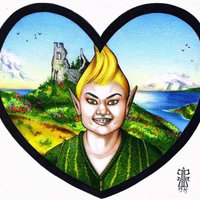 Adoring Fan Illustration of a blonde elf with pointy hair inside a heart