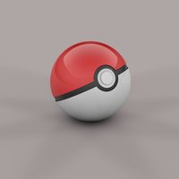 Pokémon 3D red and white Pokeball