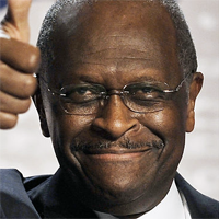 Herman Cain Herman Cain smiling and giving a thumbs up