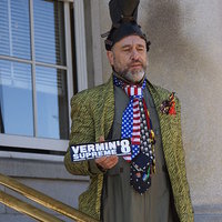 Vermin Supreme Vermin Supreme with a boot on his head