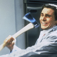 Patrick Bateman with An Axe Christian Bale as Patrick Bateman swinging an axe from American Psycho and the meme.