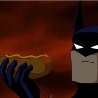 Batman Eats a Hotdog