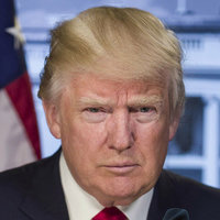 Donald Trump Donald Trump in front of a USA flag