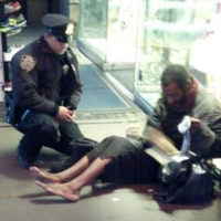 NYPD Cop Buys Homeless Man Boots